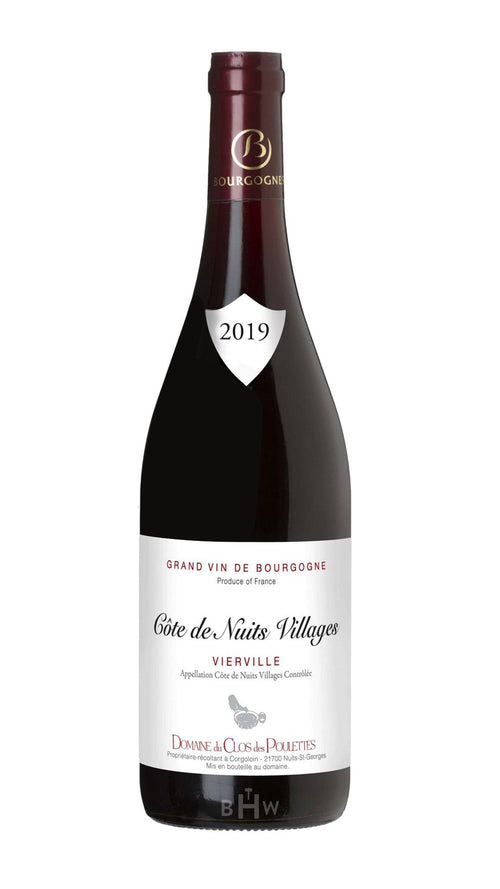 2019 Domaine du Clos des Poulettes Cote de Nuits Villages Rouge En Vierville